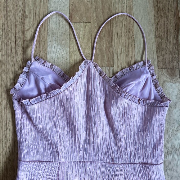 HELLO MOLLY scorpio season mini dress ruffle coquette feminine blush pink size M - Picture 12 of 14
